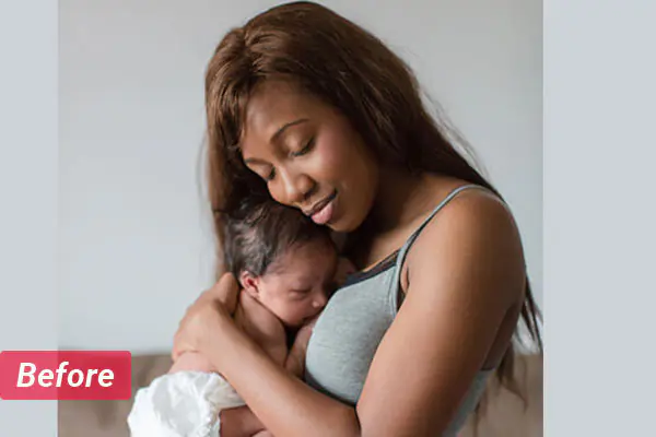 Newborn Photo Editing - Before editing